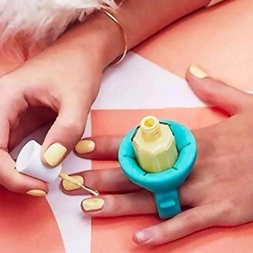 0355 Nail Polish Holder Ring with Nail Polish Holder Stand, Fingernail Painting Tools, Manicure and Pedicure Accessories