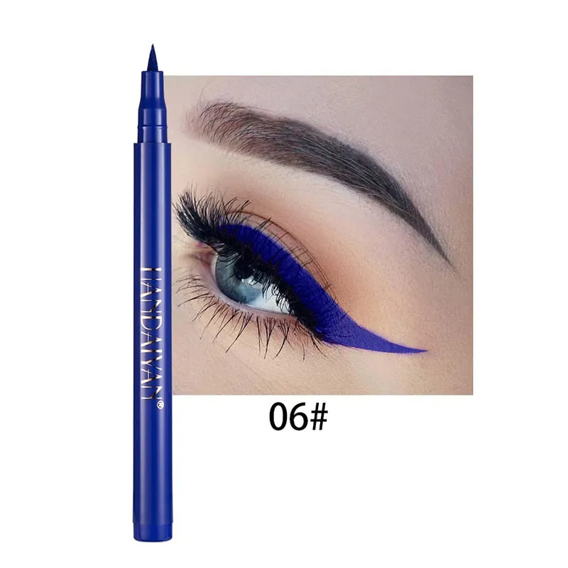 12 Colors Eyeliner Liquid Pencil Waterproof Easy To Wear Make Up Matte Eye Liner Blue Red Green White Gold Brown Eyliner