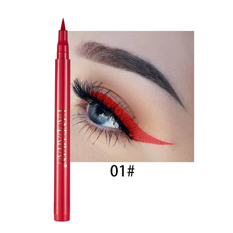 12 Colors Eyeliner Liquid Pencil Waterproof Easy To Wear Make Up Matte Eye Liner Blue Red Green White Gold Brown Eyliner