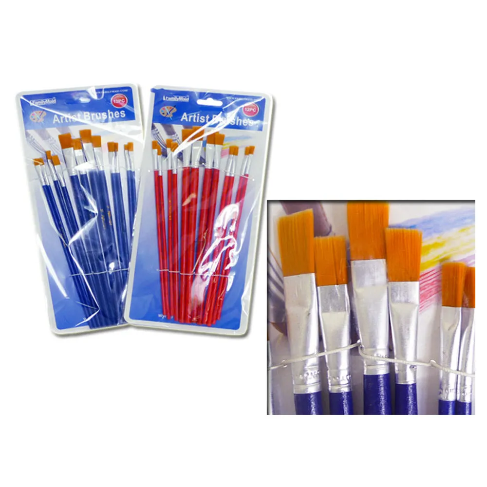12 Pc Artist Paint Brush Set Watercolor Acrylic Painting Pointed Brushes Crafts
