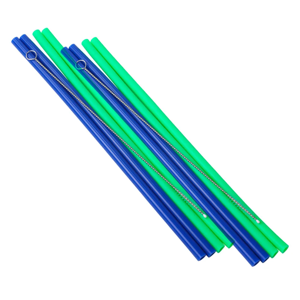 12 PCS Reusable Silicone Drinking Straws Extra Long with Brushes Set BPA Free