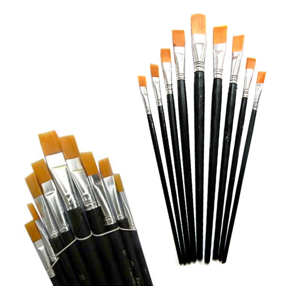 18 Pc Art Paint Brushes Set Nylon Brush Oil Watercolor Artist Painting Painter
