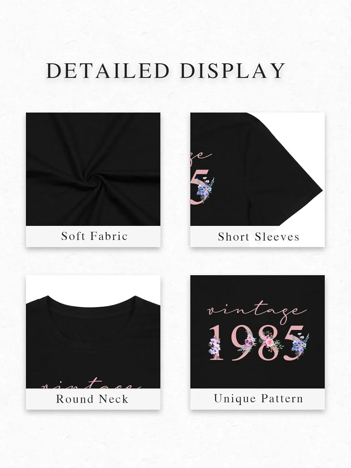 40th Birthday Shirts for Women Vintage 1985 T Shirts Retro Party Gifts Casual Short Sleeve Tee Tops