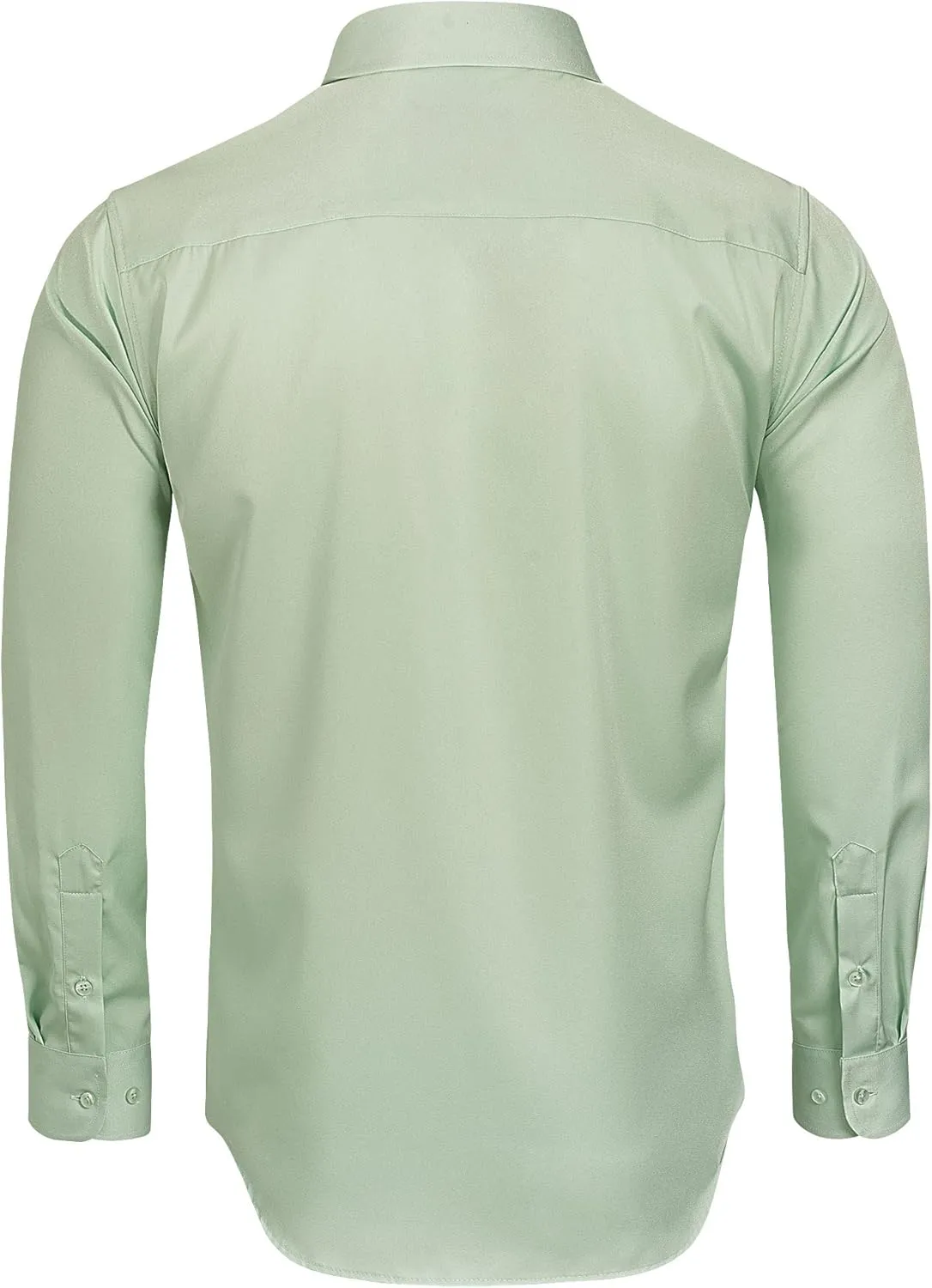 Alimens & Gentle Men's Dress Shirts Long Sleeve Wrinkle-Free Stretch Shirts Solid Formal Button Down Shirt with Pocket