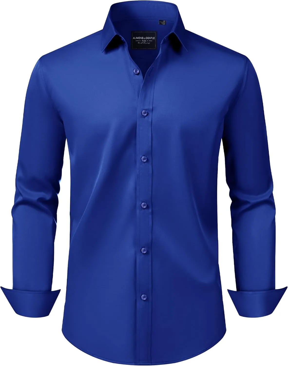 Alimens & Gentle Men's Dress Shirts Transitional Weather Long Sleeve Stretch Wrinkle-Free Button Down Top