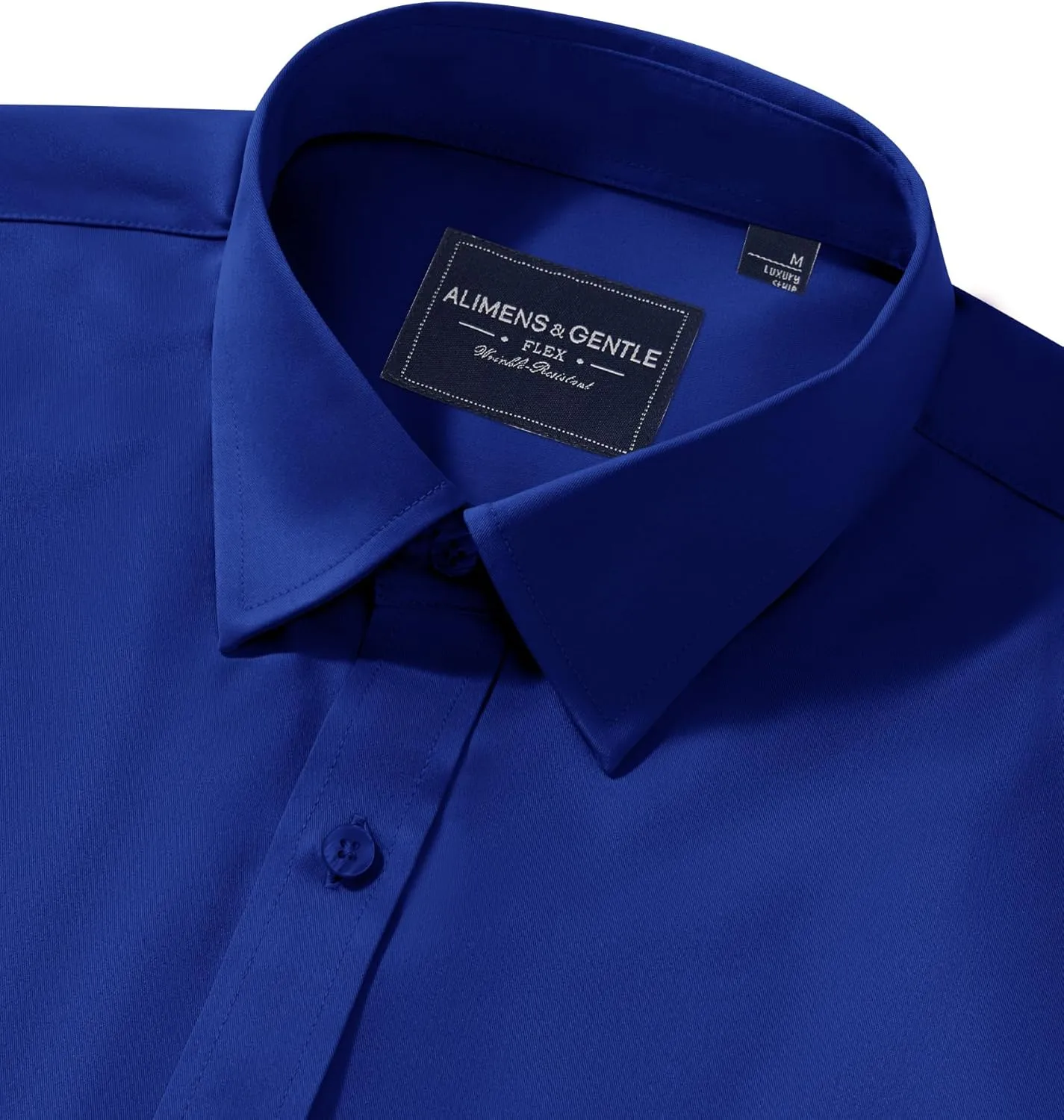Alimens & Gentle Men's Dress Shirts Transitional Weather Long Sleeve Stretch Wrinkle-Free Button Down Top