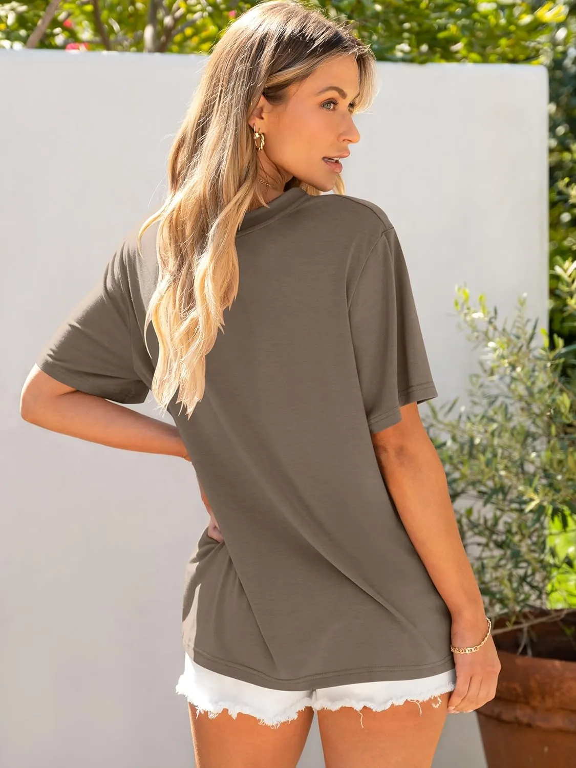 ANRABESS Womens Oversized T Shirts Short Sleeve Crewneck Tops Casual Loose Basic Tee Shirts 2025 Summer Trendy Outfits