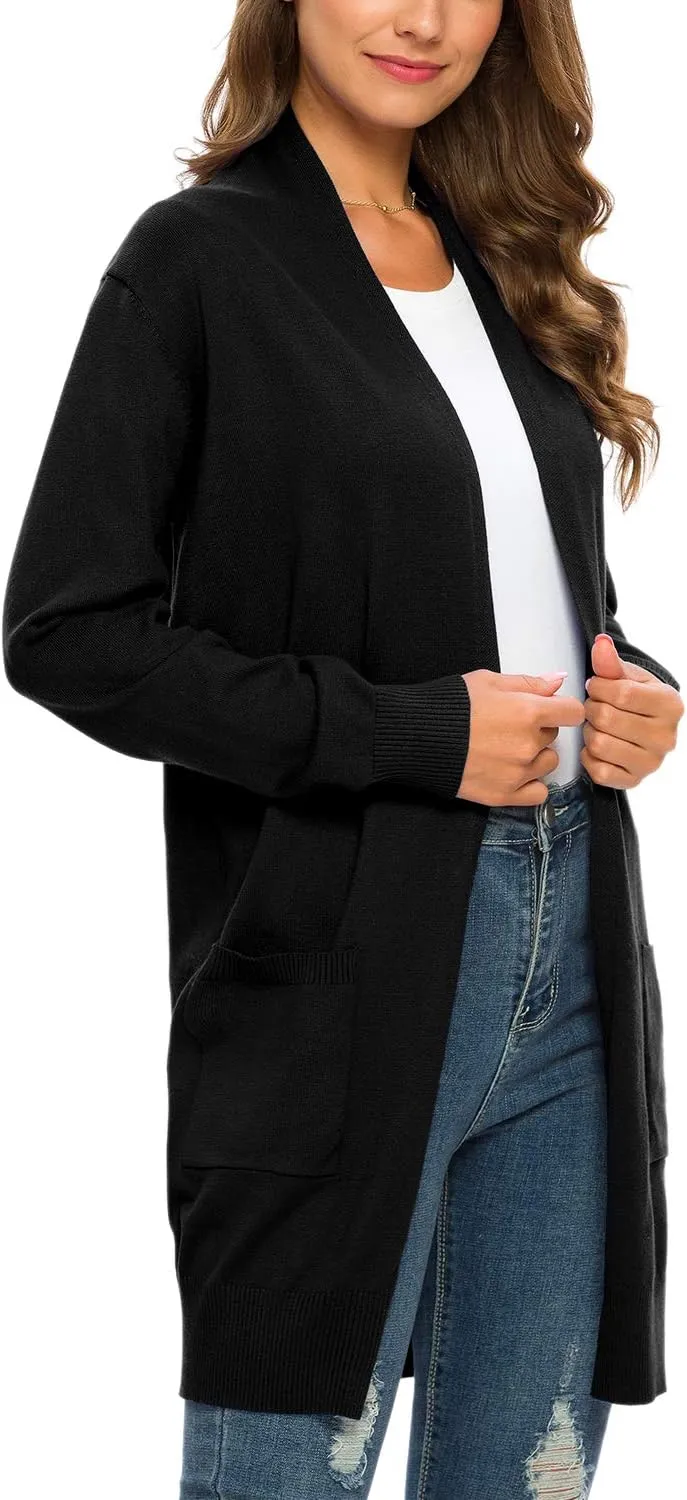 Anymiss Women's Spring Long Sleeve Fall Cardigan Open Front Knit Sweaters with Pockets