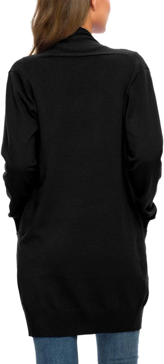 Anymiss Women's Spring Long Sleeve Fall Cardigan Open Front Knit Sweaters with Pockets