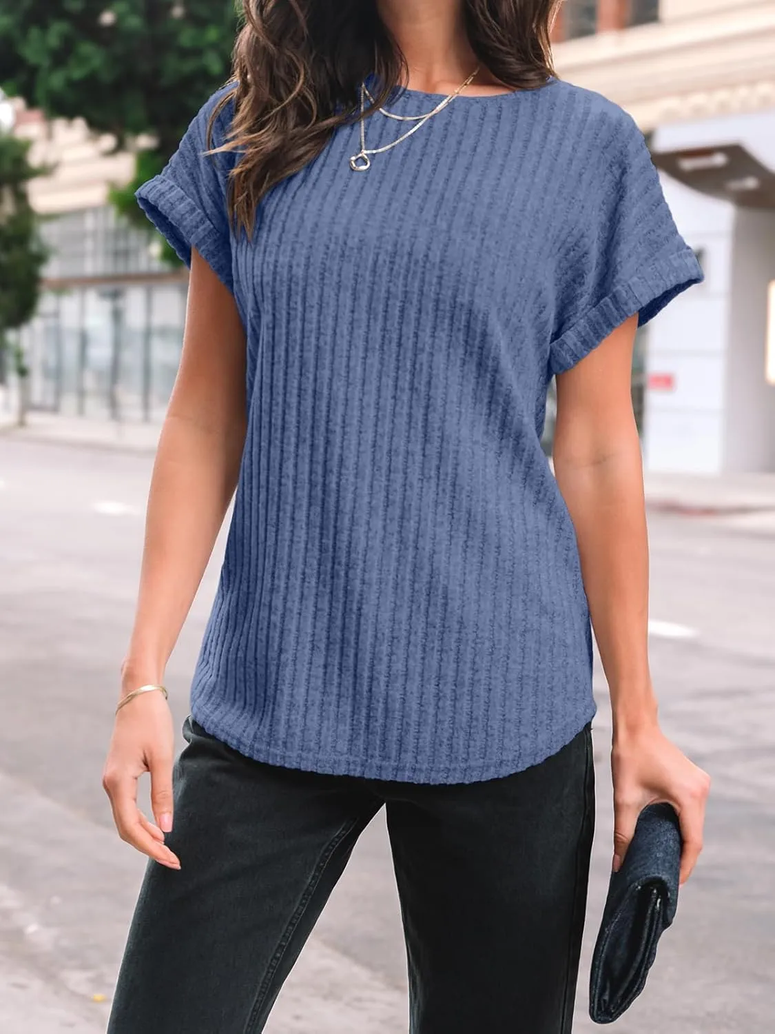 AUTOMET Women Shirts Summer Sweaters Regular Fit Short Sleeve Tunic Tops 2025 Dressy Casual Business Blouses