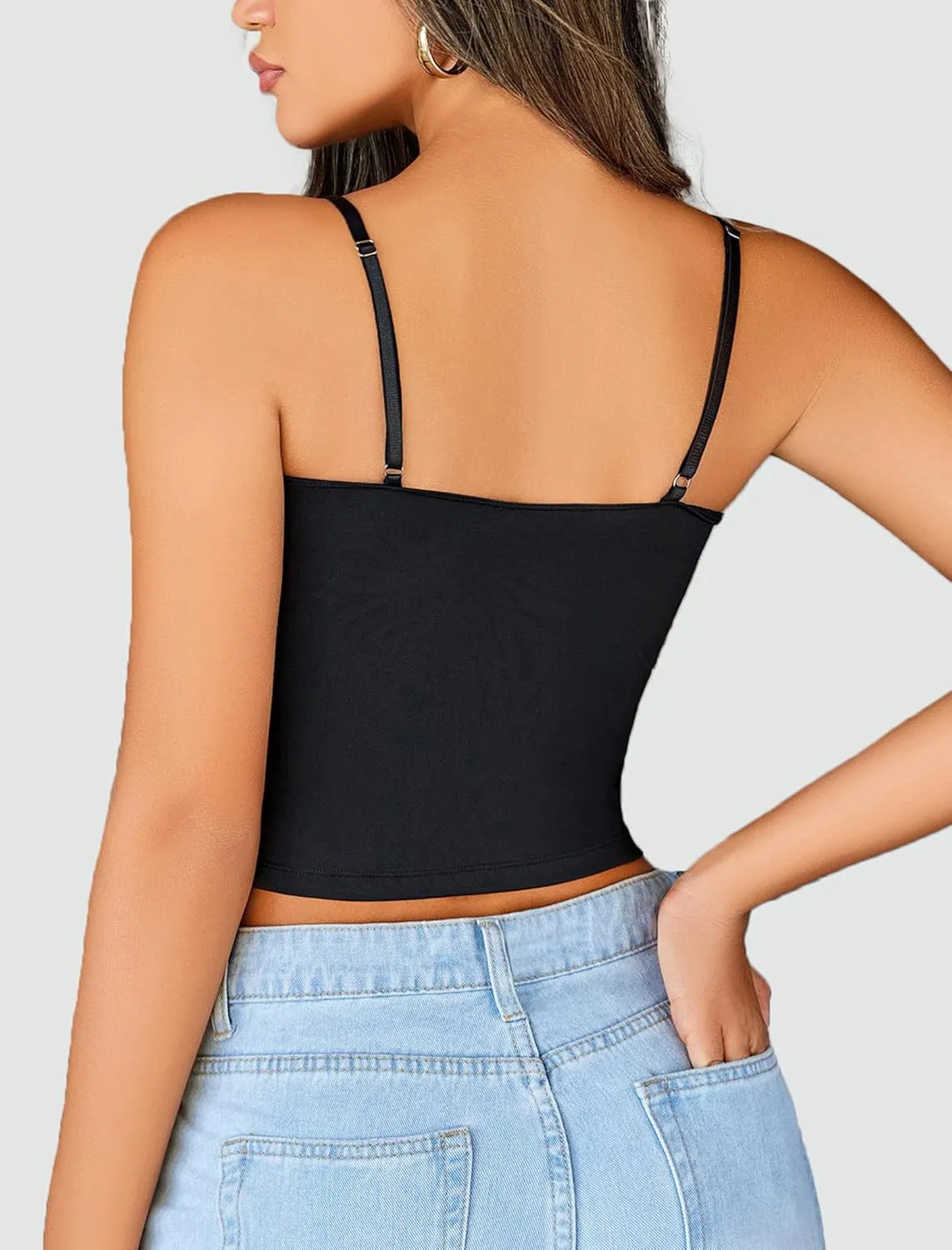 Avidlove Sexy Tank Tops for Women Cute Spaghetti Strap Crop Sleeveless Ruched Tube Top Basic Summer Going Out