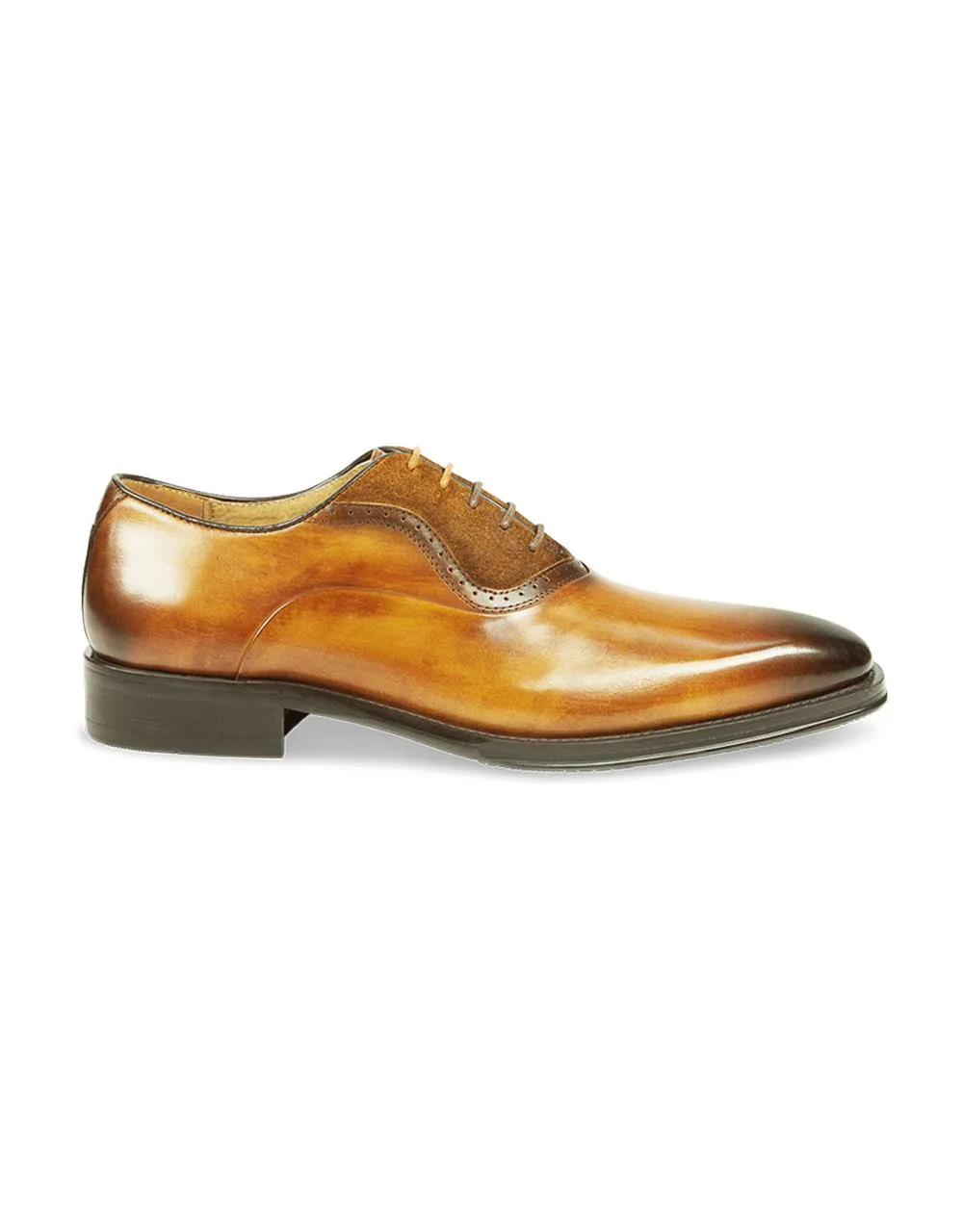 AZOR Mens Semi - Round Genoa Lace Up Shoes Tan UK 7 to UK 12