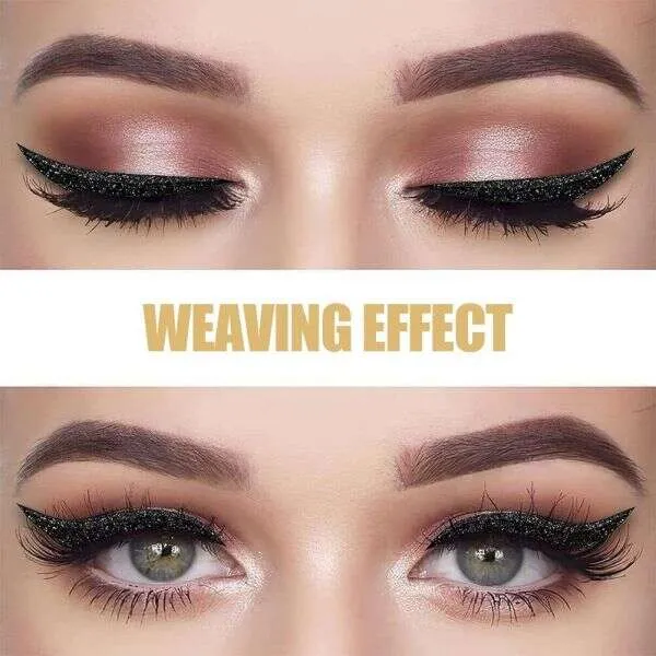 BellaLuna - 8 pieces of glitter eyeliner stickers with eyelashes