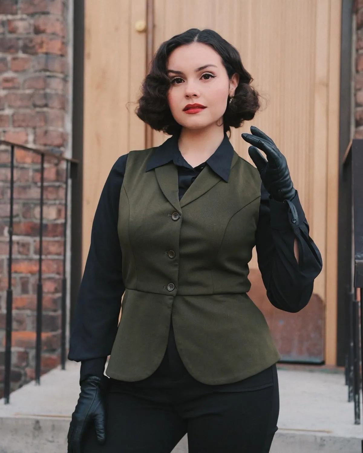 Belle Poque Women's Vintage Vest Top Lapel Collar Button Down Waistcoat V Neck Peplum Dressy Suit Vest for Shirts