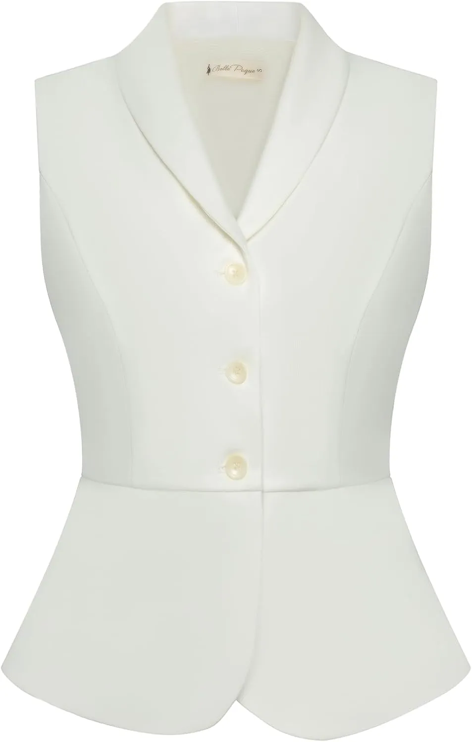 Belle Poque Women's Vintage Vest Top Lapel Collar Button Down Waistcoat V Neck Peplum Dressy Suit Vest for Shirts