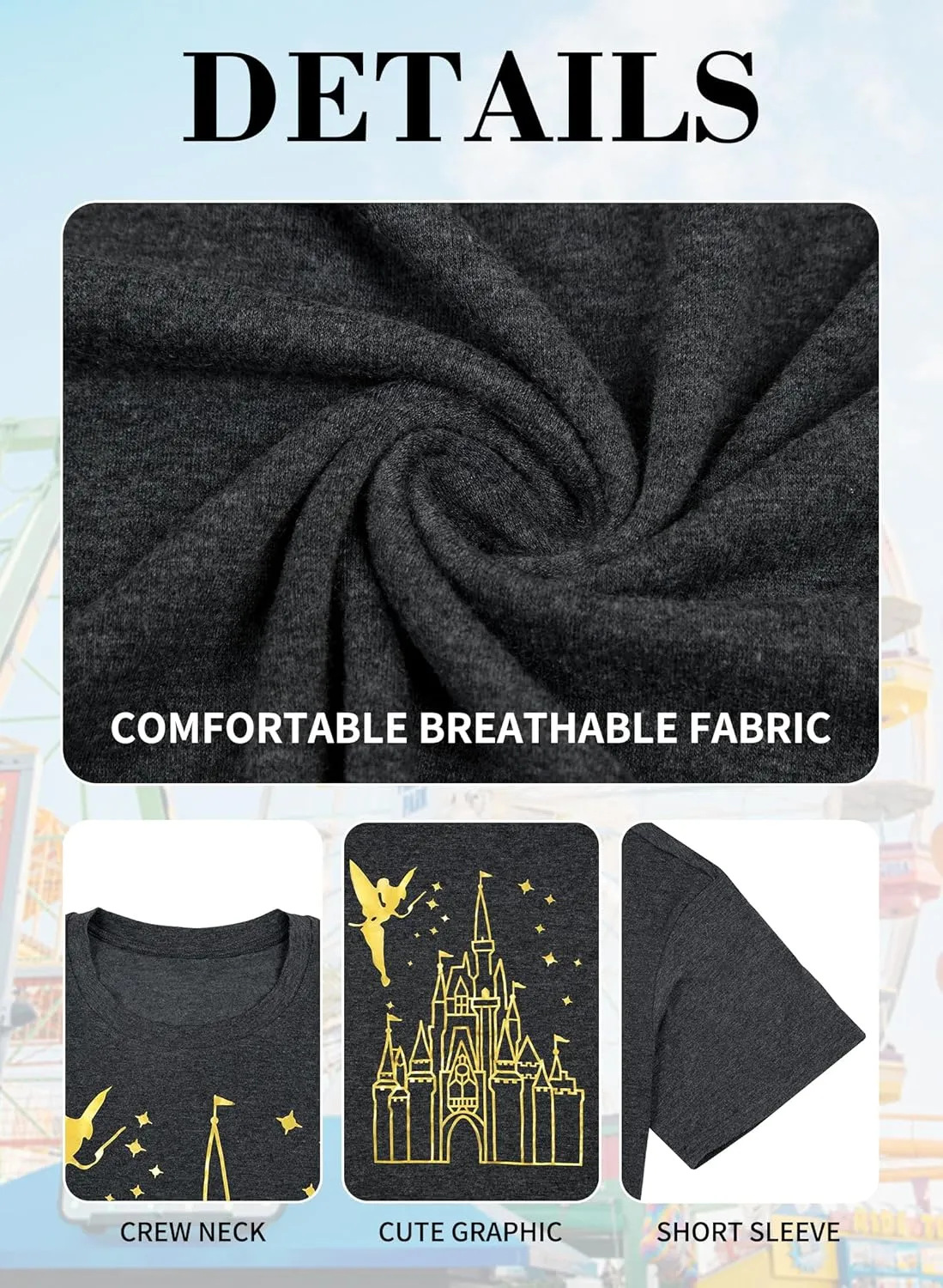 BLANCHES Plus Size Magical Shirt for Women Magic Kingdom Tshirt Castle Graphic Tee Vacation Short Sleeves Tops