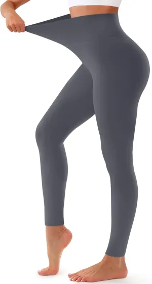 Bluemaple High Waisted Leggings for Women - Tummy Control Pants Non See Through Workout Soft Yoga Pants for Running Plus Size