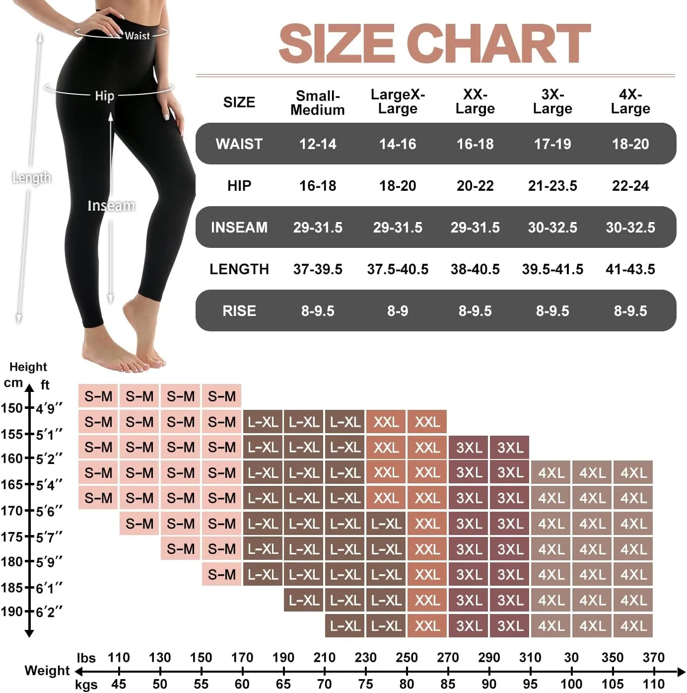 Bluemaple High Waisted Leggings for Women - Tummy Control Pants Non See Through Workout Soft Yoga Pants for Running Plus Size