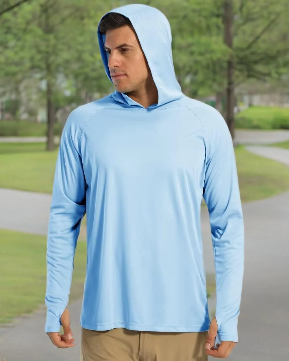 Boladeci Men's UPF 50  Sun Protection Lightweight Hoodie Shirts Long Sleeve Fishing Shirts SPF UV Hiking Swim