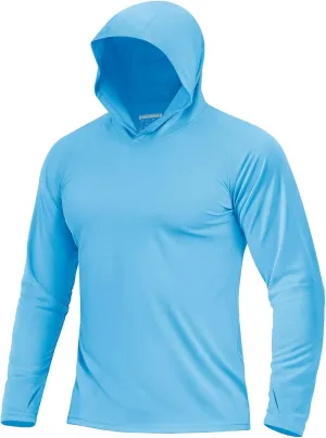 Boladeci Men's UPF 50  Sun Protection Lightweight Hoodie Shirts Long Sleeve Fishing Shirts SPF UV Hiking Swim