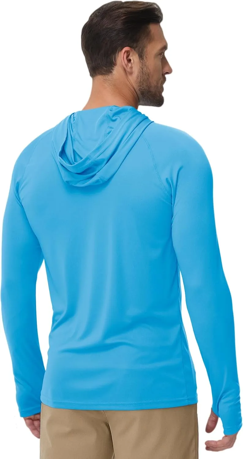 Boladeci Men's UPF 50  Sun Protection Lightweight Hoodie Shirts Long Sleeve Fishing Shirts SPF UV Hiking Swim