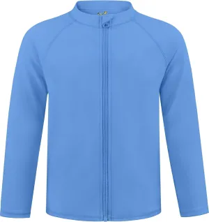 Boys UPF 50  Rash Guard Toddler Zipper Swim Shirts Long Sleeve Zip Up Sun Protection Rashguard Water Beach Shirts Quick Dry