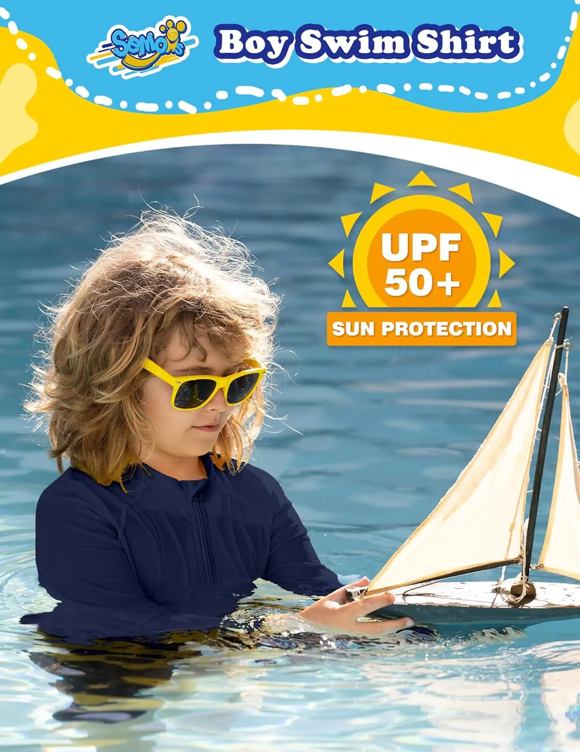 Boys UPF 50  Rash Guard Toddler Zipper Swim Shirts Long Sleeve Zip Up Sun Protection Rashguard Water Beach Shirts Quick Dry