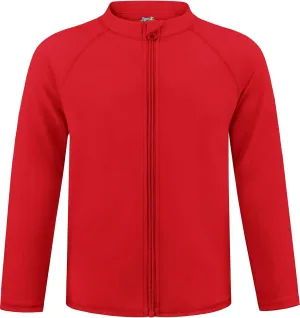 Boys UPF 50  Rash Guard Toddler Zipper Swim Shirts Long Sleeve Zip Up Sun Protection Rashguard Water Beach Shirts Quick Dry