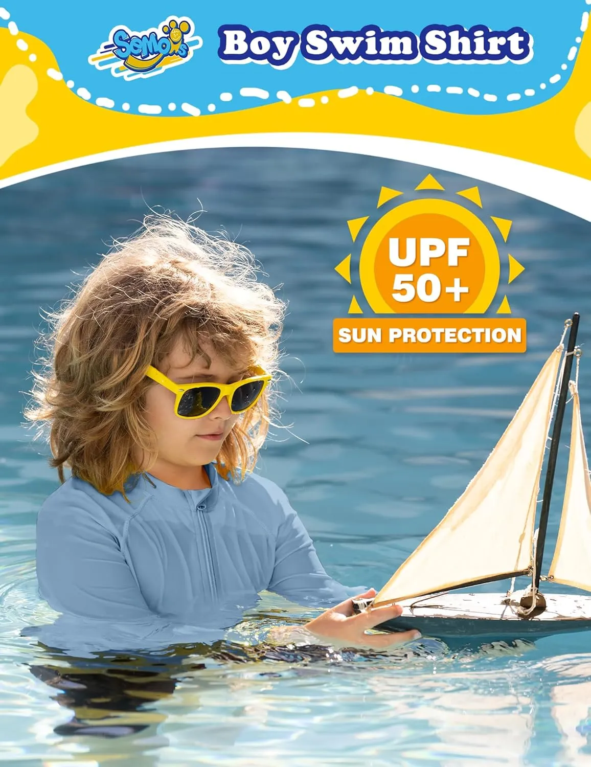 Boys UPF 50  Rash Guard Toddler Zipper Swim Shirts Long Sleeve Zip Up Sun Protection Rashguard Water Beach Shirts Quick Dry
