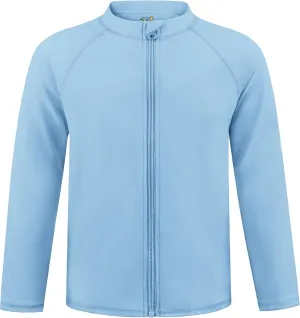 Boys UPF 50  Rash Guard Toddler Zipper Swim Shirts Long Sleeve Zip Up Sun Protection Rashguard Water Beach Shirts Quick Dry