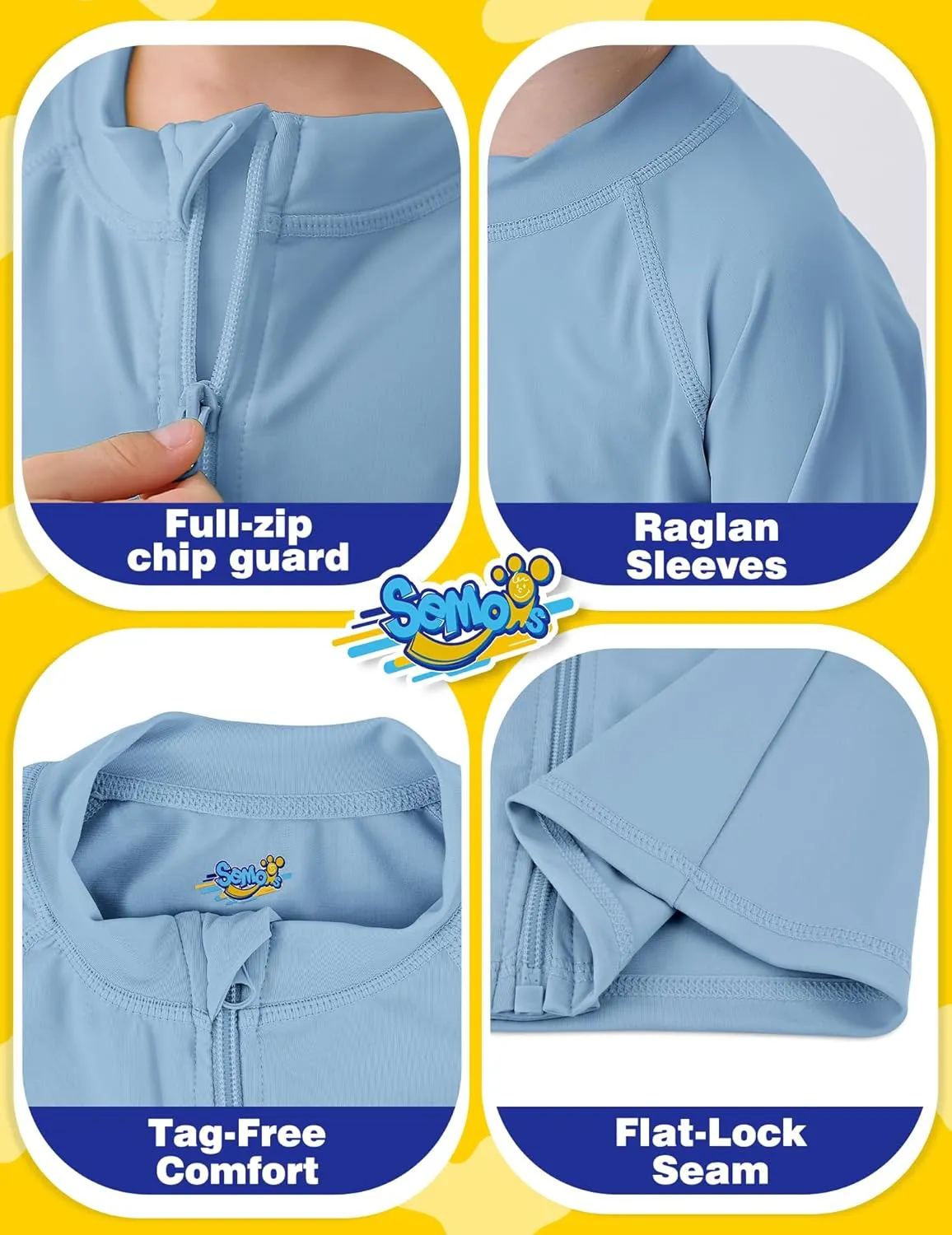 Boys UPF 50  Rash Guard Toddler Zipper Swim Shirts Long Sleeve Zip Up Sun Protection Rashguard Water Beach Shirts Quick Dry