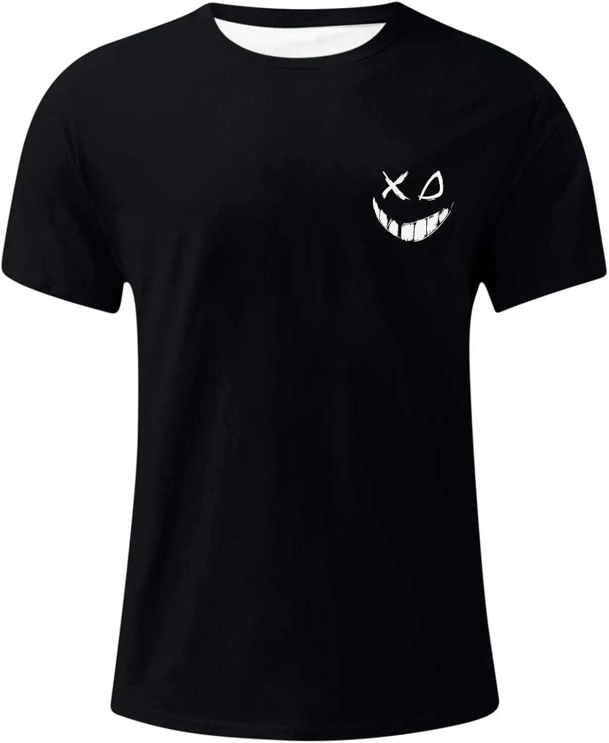 Casual Loose T Shirts for Men Summer Trendy Funny Print Short Sleeve Crewneck Pullover Lightweight Comfy Tees