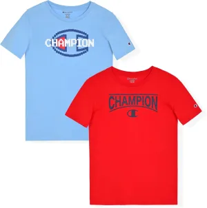 Champion Boys Tee Shirts 2 Pack Short Sleeve T-Shirts for Boys in Sizes 4-18