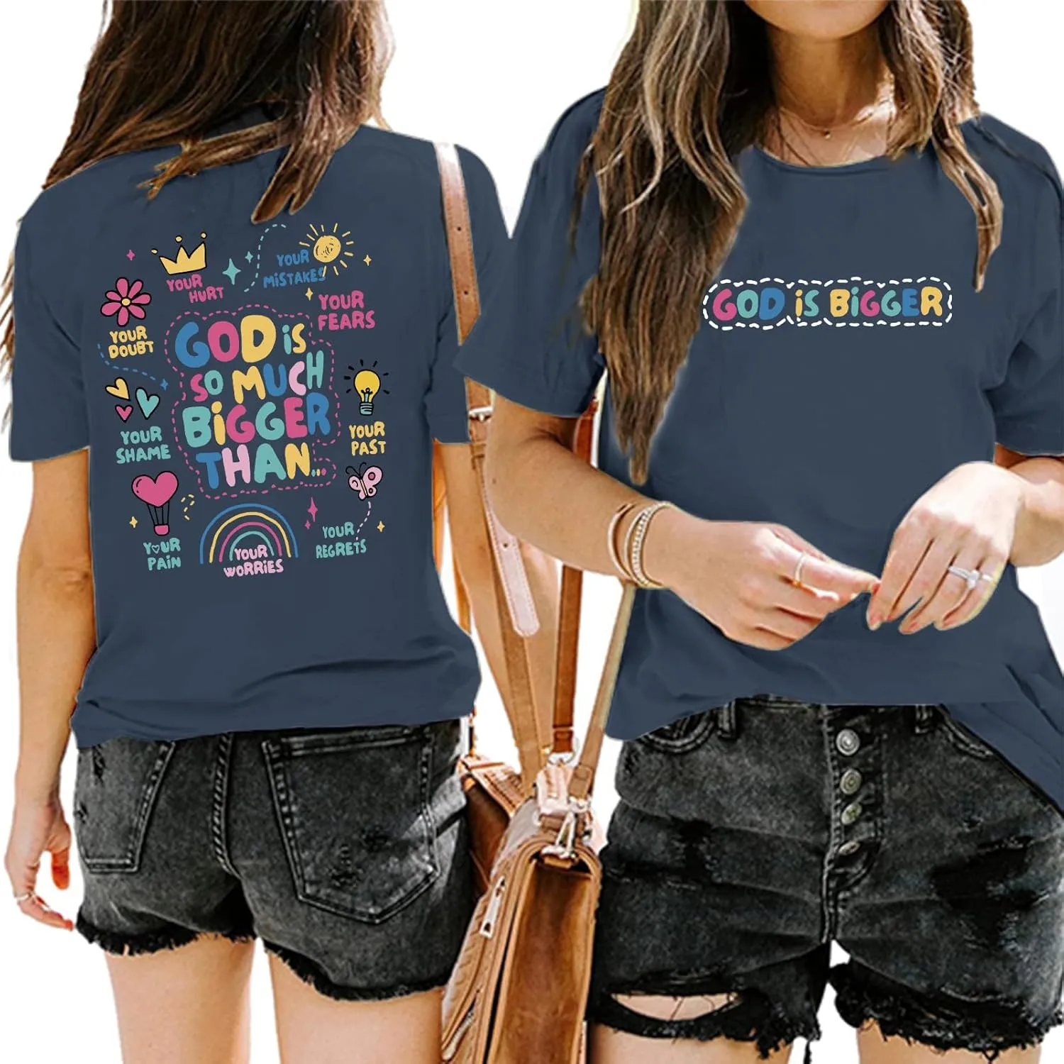 Christian Tshirts for Women Faith T Shirts Jesus God Shirts Religious Gifts Tee Funny Inspirational Graphic Tees Tops