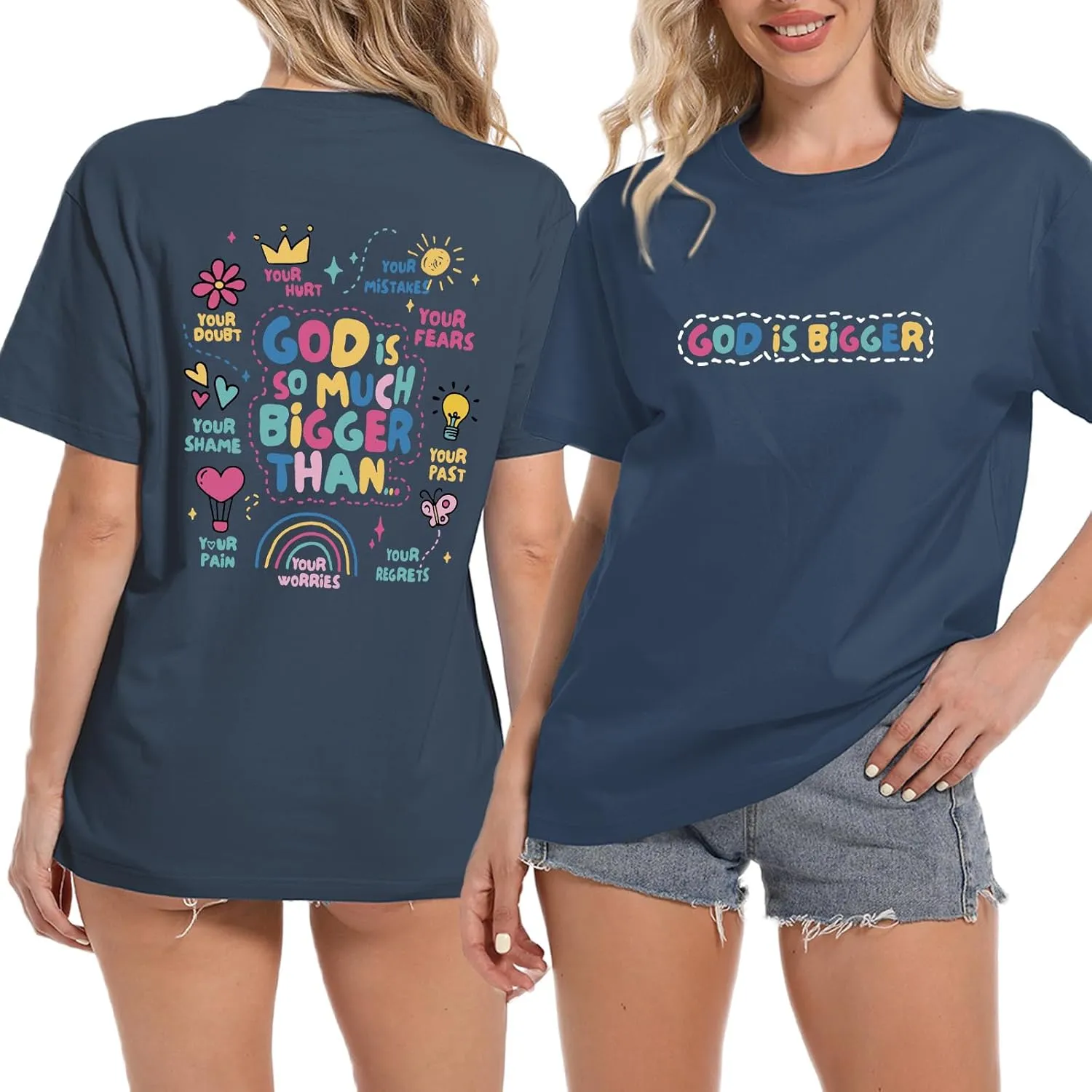 Christian Tshirts for Women Faith T Shirts Jesus God Shirts Religious Gifts Tee Funny Inspirational Graphic Tees Tops