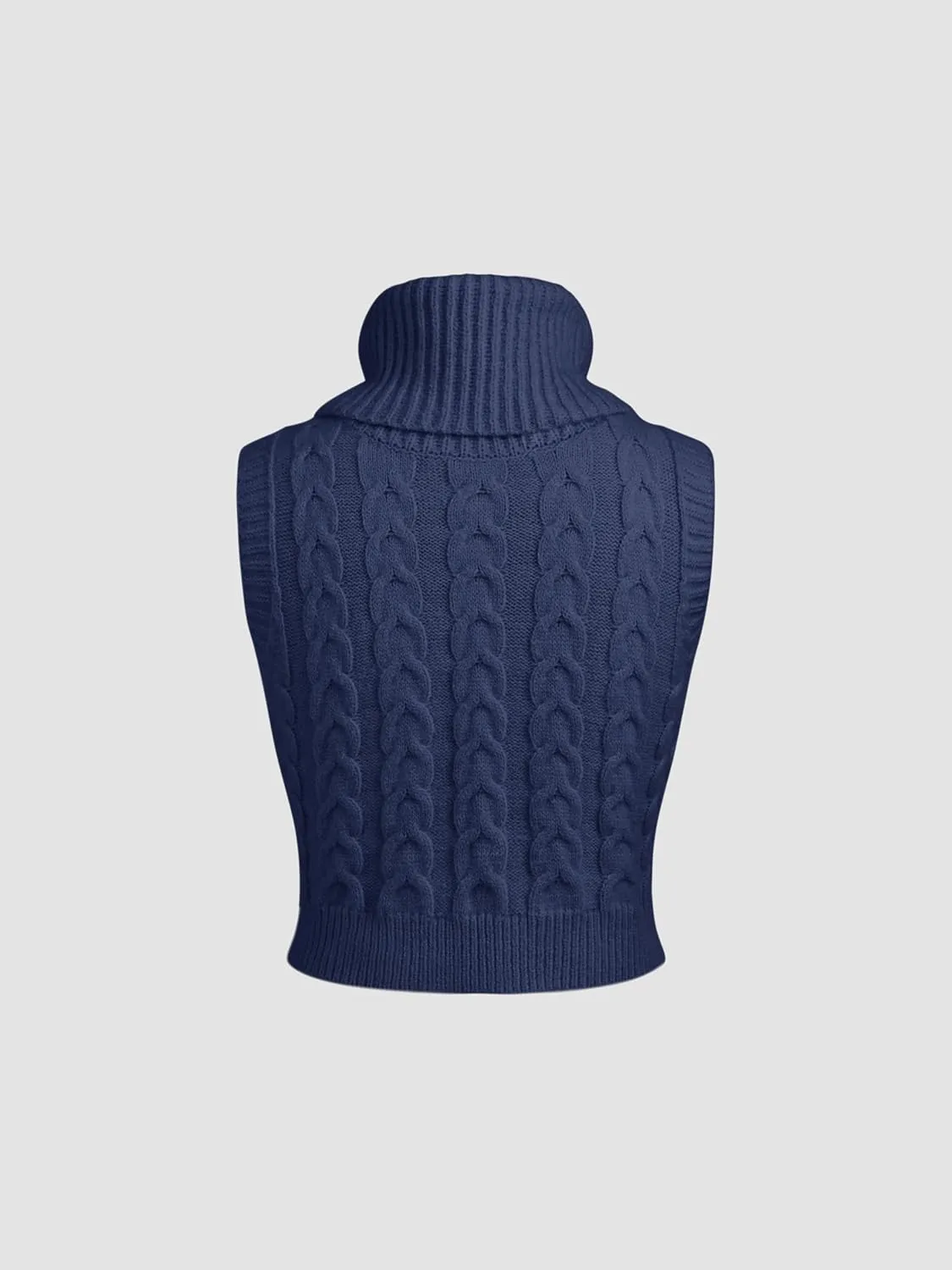 CIDER Womens Sleeveless Sweater Tops Turtle Necks Cable Knit Croped Vest Tank Top