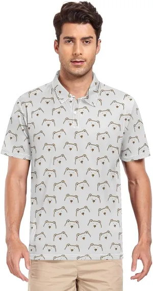 Circus Penguin Men's Polo Shirts Short Sleeve Quick Dry Athletic Outdoor Sports Golf Shirts S-XXL