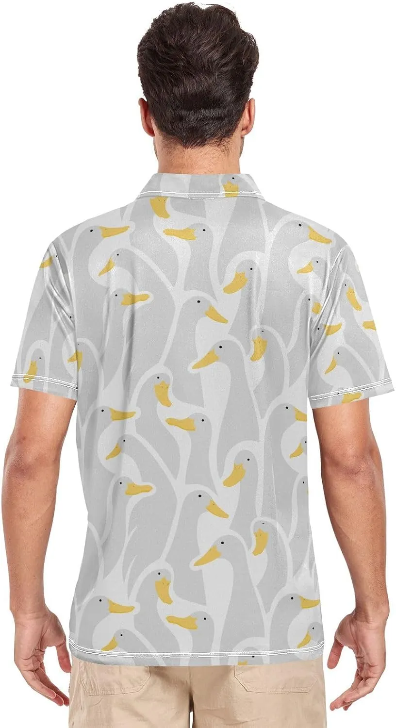 Circus Penguin Men's Polo Shirts Short Sleeve Quick Dry Athletic Outdoor Sports Golf Shirts S-XXL