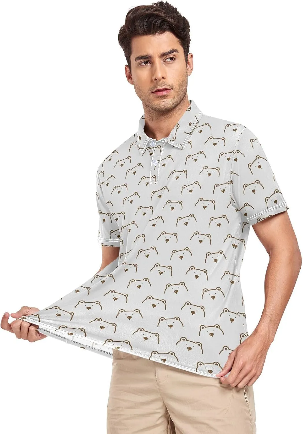 Circus Penguin Men's Polo Shirts Short Sleeve Quick Dry Athletic Outdoor Sports Golf Shirts S-XXL
