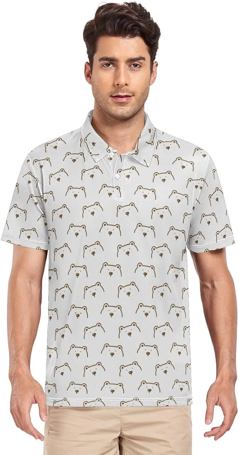 Circus Penguin Men's Polo Shirts Short Sleeve Quick Dry Athletic Outdoor Sports Golf Shirts S-XXL