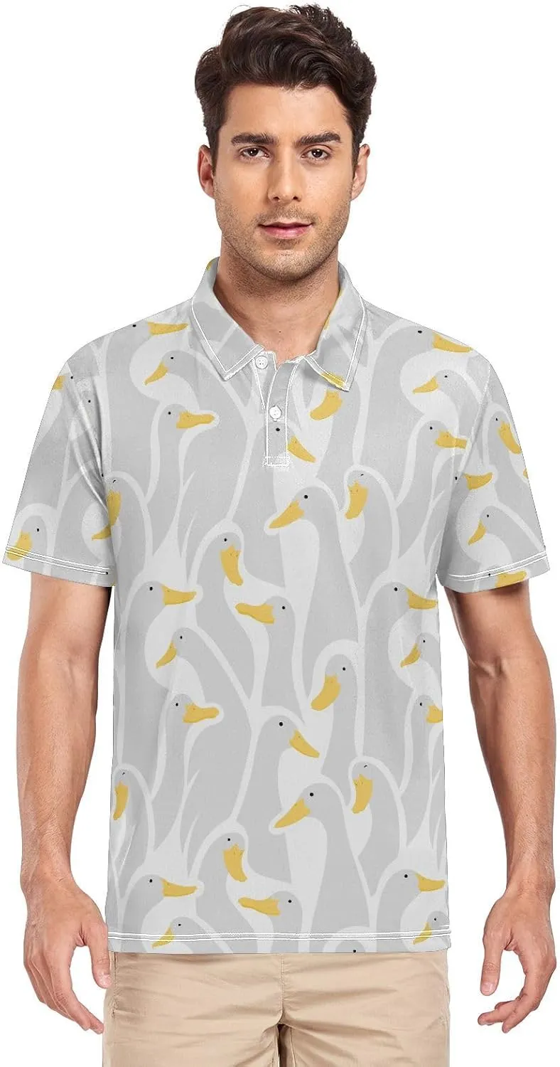 Circus Penguin Men's Polo Shirts Short Sleeve Quick Dry Athletic Outdoor Sports Golf Shirts S-XXL