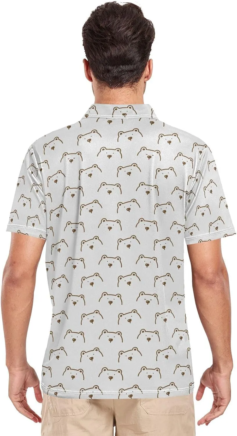 Circus Penguin Men's Polo Shirts Short Sleeve Quick Dry Athletic Outdoor Sports Golf Shirts S-XXL