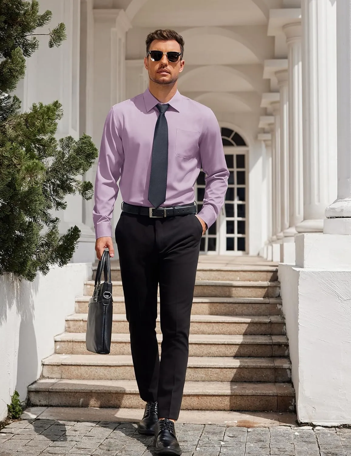 COOFANDY Mens Dress Shirt Long Sleeve Button Down Shirts Business Casual Wrinkle Free Shirts with Pocket