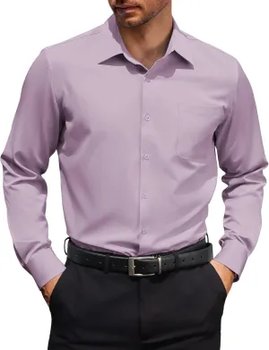 COOFANDY Mens Dress Shirt Long Sleeve Button Down Shirts Business Casual Wrinkle Free Shirts with Pocket