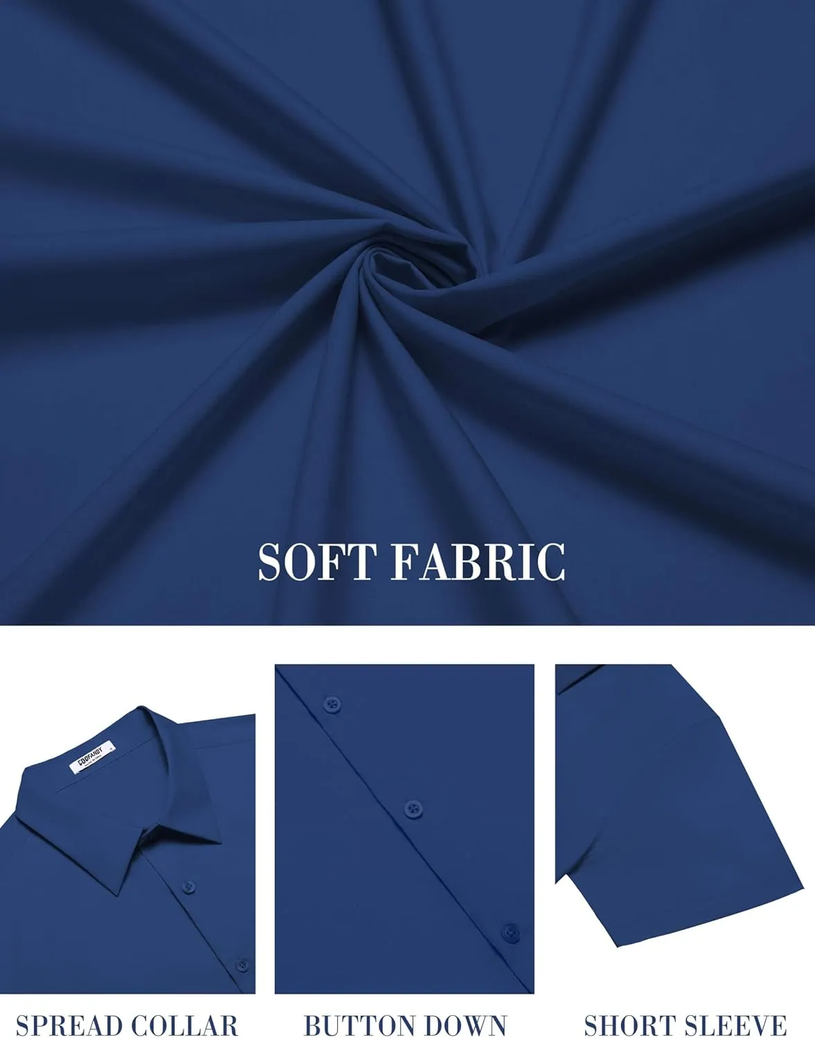 COOFANDY Mens Short Sleeve Dress Shirts Wrinkle Free Casual Button Down Shirts Summer Untucked Dress Shirt