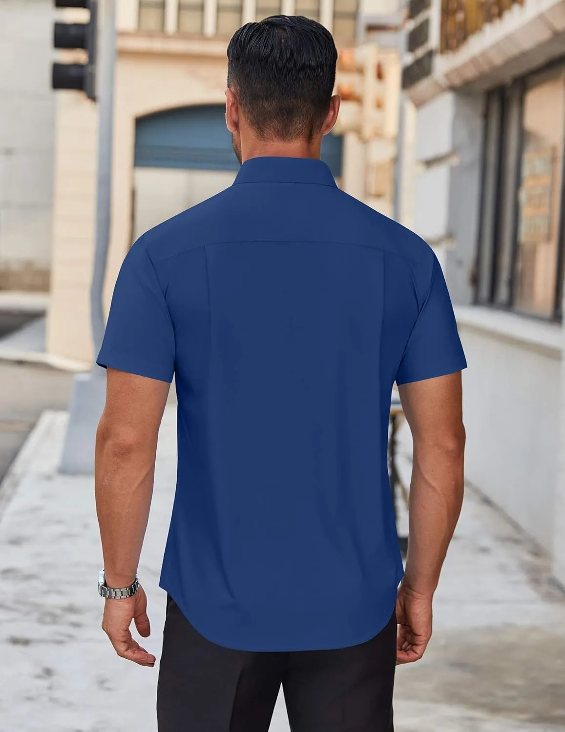 COOFANDY Mens Short Sleeve Dress Shirts Wrinkle Free Casual Button Down Shirts Summer Untucked Dress Shirt