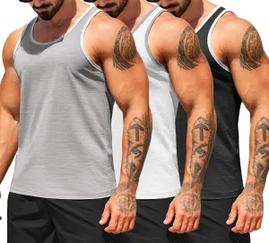COOFANDY Men's Workout Tank Tops Pack Dry Fit Sleeveless Running Shirts Gym Muscle Bodybuilding T Shirts