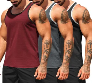 COOFANDY Men's Workout Tank Tops Pack Dry Fit Sleeveless Running Shirts Gym Muscle Bodybuilding T Shirts