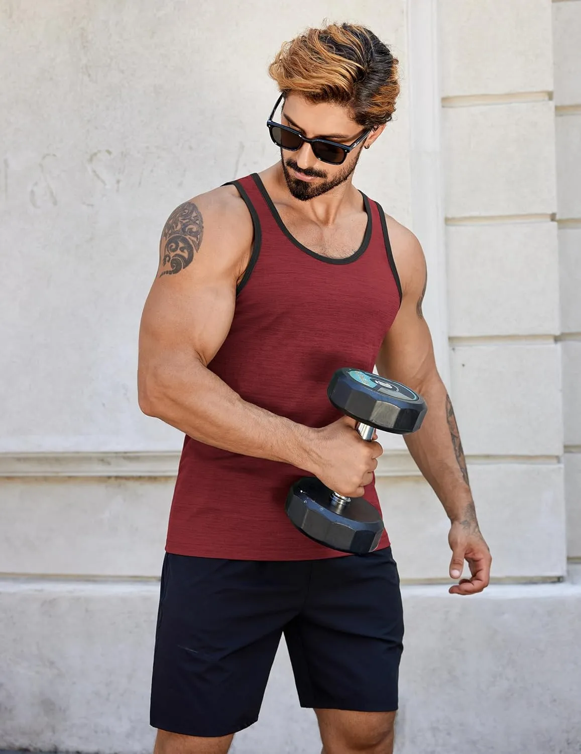 COOFANDY Men's Workout Tank Tops Pack Dry Fit Sleeveless Running Shirts Gym Muscle Bodybuilding T Shirts