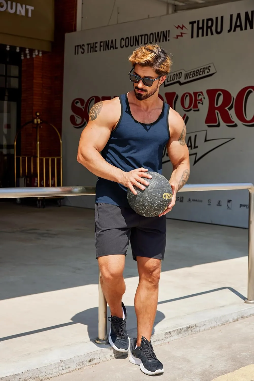 COOFANDY Men's Workout Tank Tops Pack Dry Fit Sleeveless Running Shirts Gym Muscle Bodybuilding T Shirts
